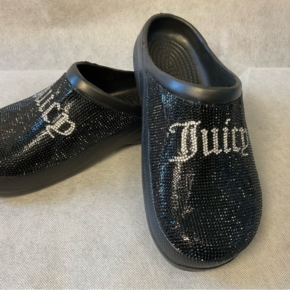 Juicy Couture  Rhinestone Comfort Clogs Sparkly Black - Size 8 - Picture 7 of 13
